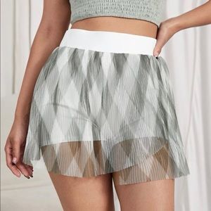 3/$20 mesh overlay skirt with shorts